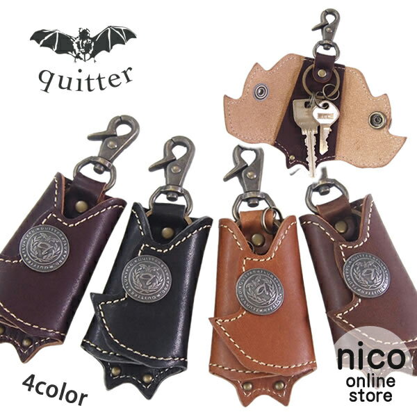 ANTIMID KEYCASE レザーコウモリ型レザーキーケース ブラック 【本革