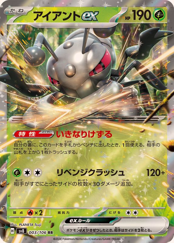 ポケモンカードゲーム RAIDEN アイアントex【RR】{003/106} - カード
