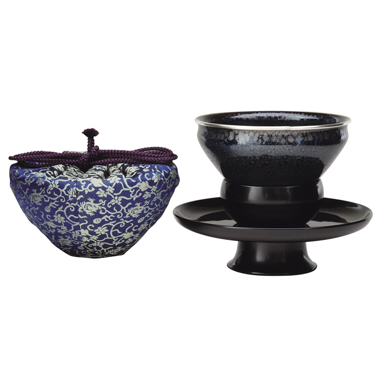 茶道具 天目茶碗（てんもくちゃわん） 新油滴天目茶碗セット (真塗天目