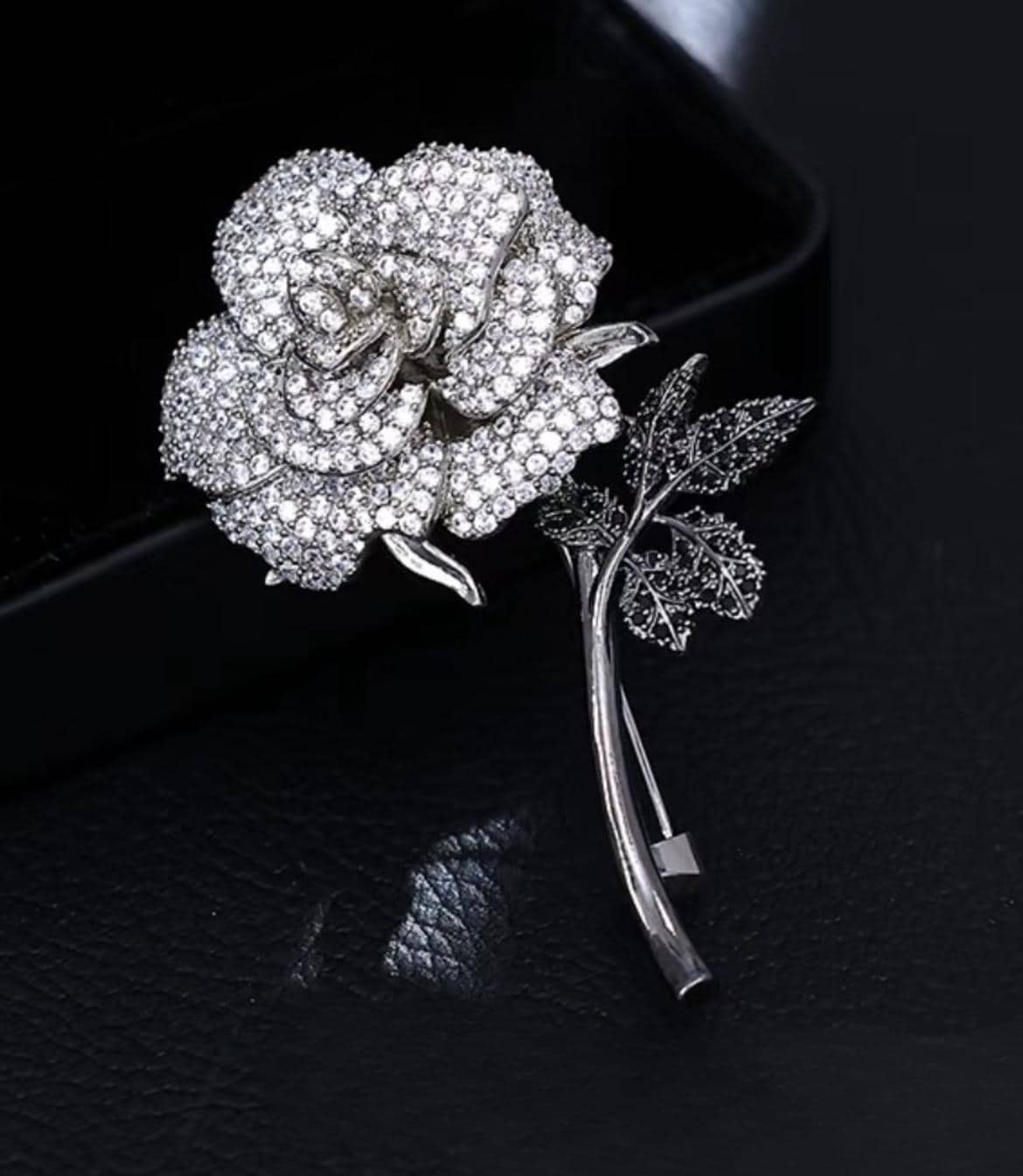 Silver 925 Rose Flower Design ブローチ Silver 925 Rose Flower