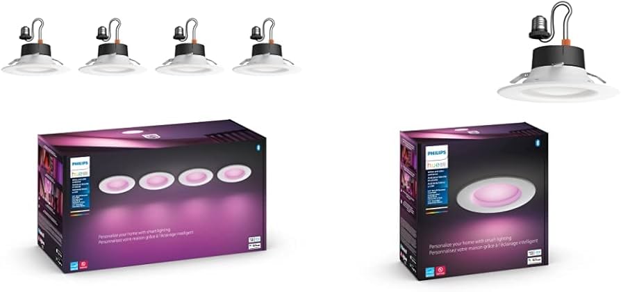 PHILIPS Hue スポットライト 4灯 RGB電球4個 Bridge付き PHILIPS Hue