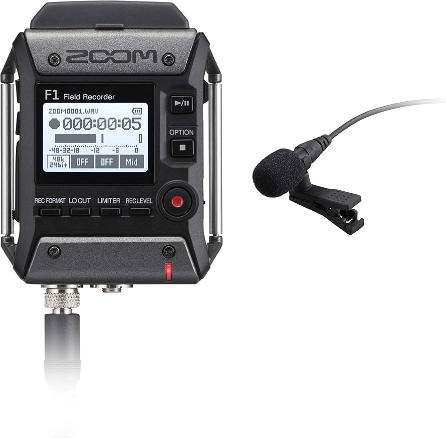 Amazon.com: Zoom F1 Field Recorder with Lavalier Microphone