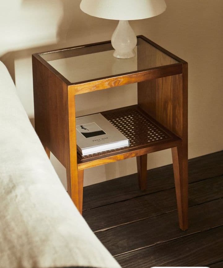 ZARA HOME ザラホーム】サイドテーブル ガラス×ラタン×ウッド - メルカリ