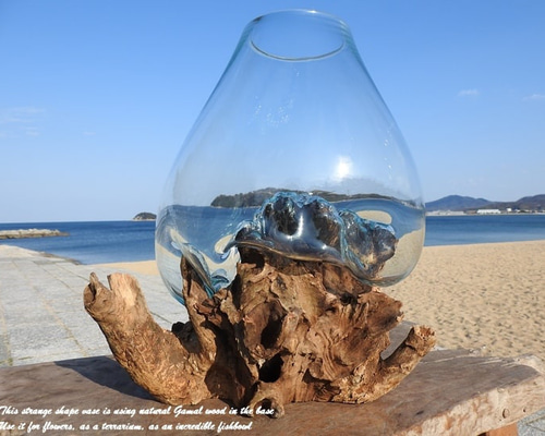 流木ガラス オブジェ超特大I 花瓶 金魚鉢 水槽 テラリウム 観賞魚
