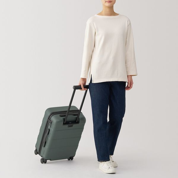 無印良品 バーを自由に調節できる ハードキャリーケース 36L カーキ
